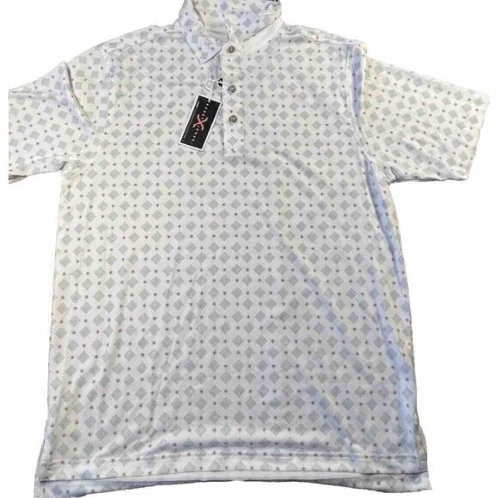 Bobby Jones Men’s Shirt Polo Performance Collection Golf White design New Size M